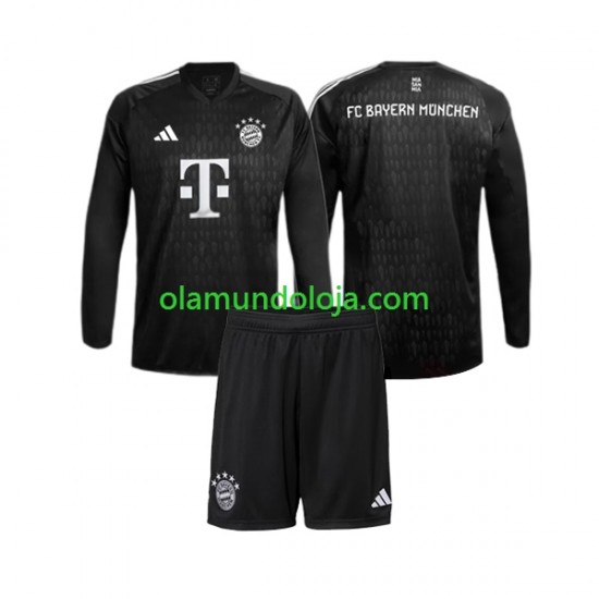 Camisola Bayern de Munique Guarda-redes Criança Equipamento Primeiro 2023-2024 Manga Comprida